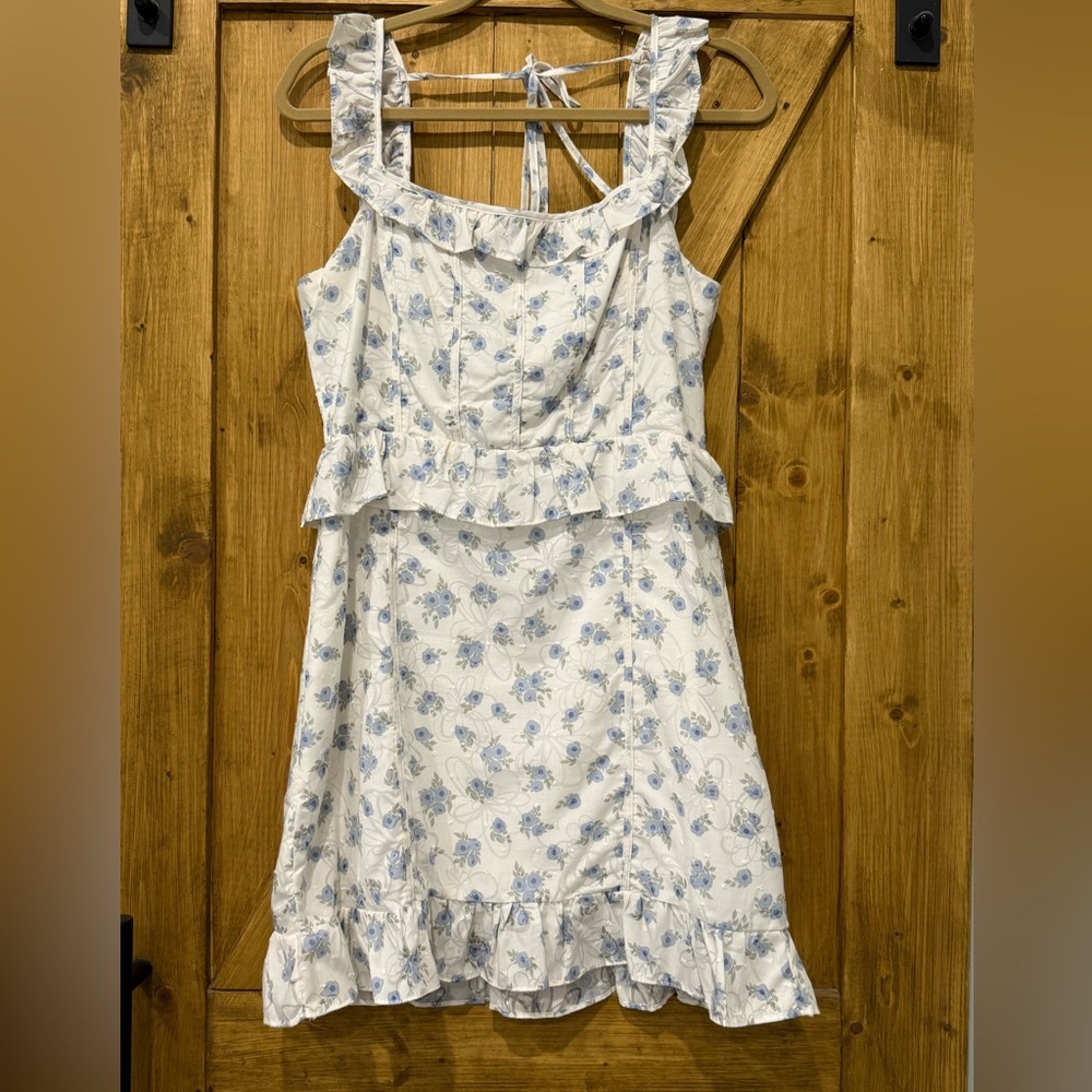 Storia Blue Ruffled Tiered Sundress